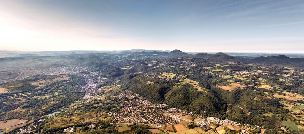 The Limagne fault, marking the junction between the Plateau des Domes and the Limagne plain (J.Way)