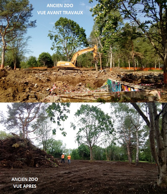 Restoration of the former Orcines zoo, at the foot of the Puy de Dôme (before and after)
